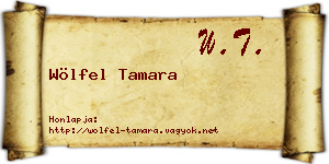 Wölfel Tamara névjegykártya